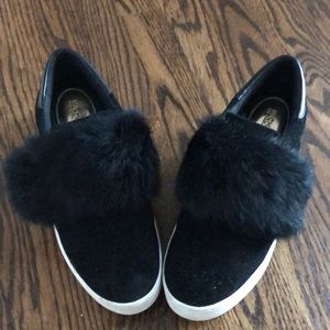 Michael Kors faux fur top slip on shoes